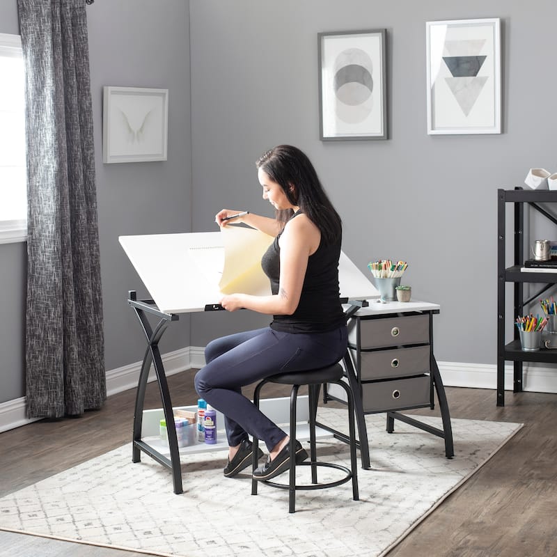 Studio Designs 2-Piece Comet Plus Drafting Table and Stool Set