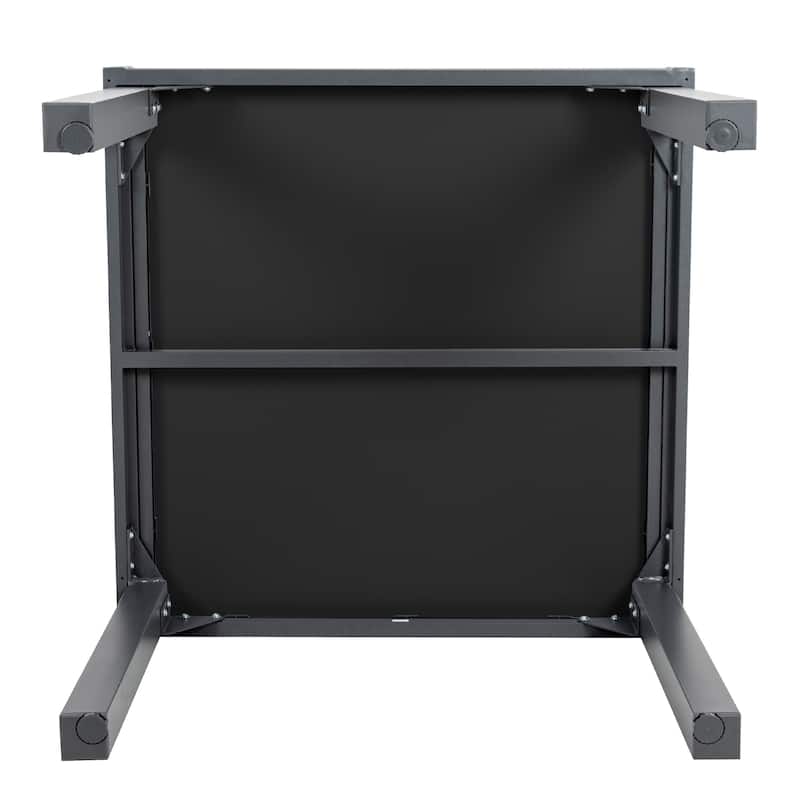 Crestlive Outdoor Aluminum Expandable Dining Table Extension Leaf Glass Tabletop - 35.4"W x 35.4-70.9"L x 29.5"H