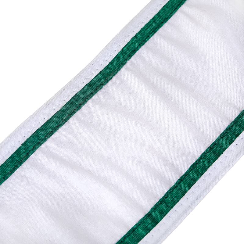 HGTV Home Collection Dupion Double Side Piping Ribbon, White Green, 3 in - 3 in