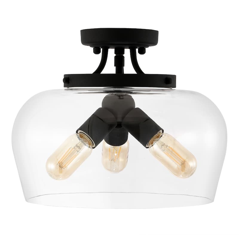 GetLedel 3-Light Glass Dome Semi Flush Mount