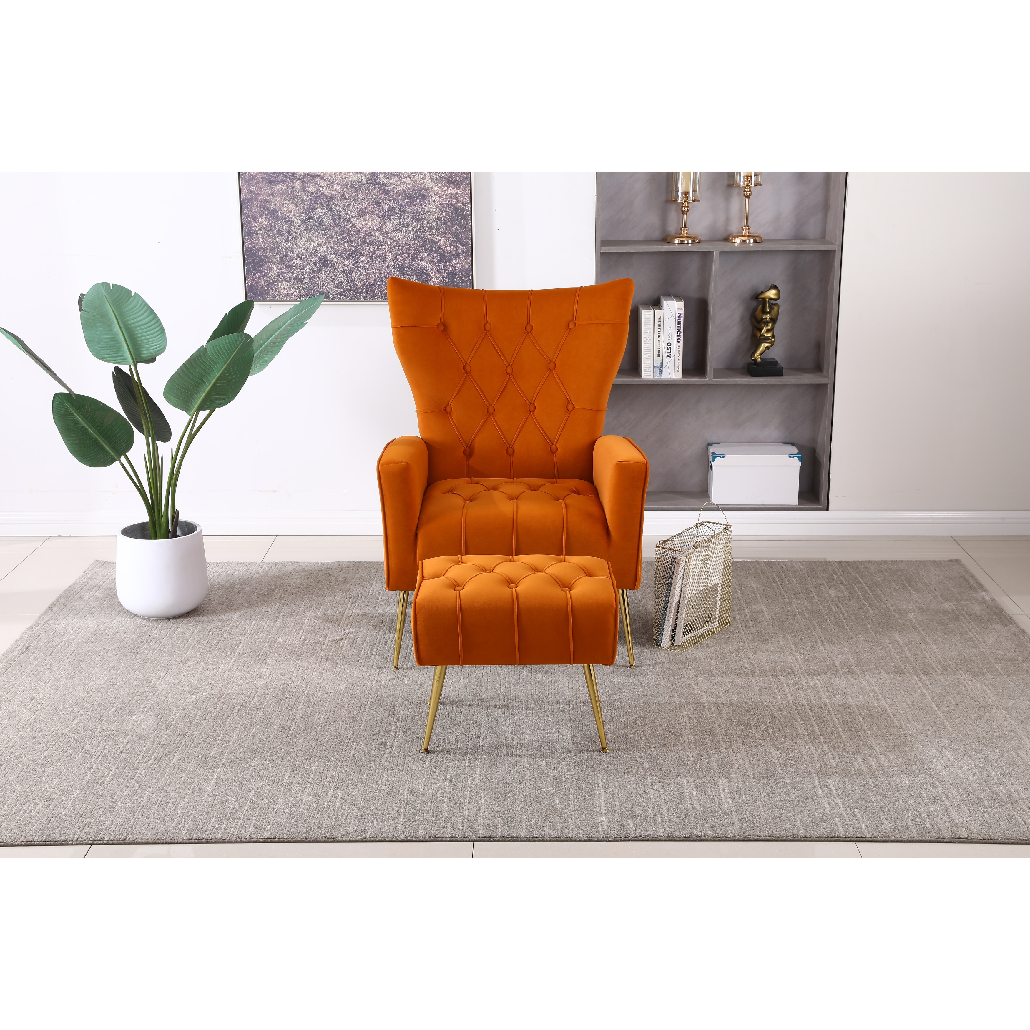 Modern chair sales and footstool