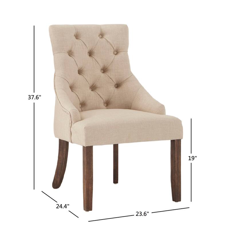 Kimpton Linen Curved Back Tufted Dining Chair (Set of 2) by iNSPIRE Q Artisan