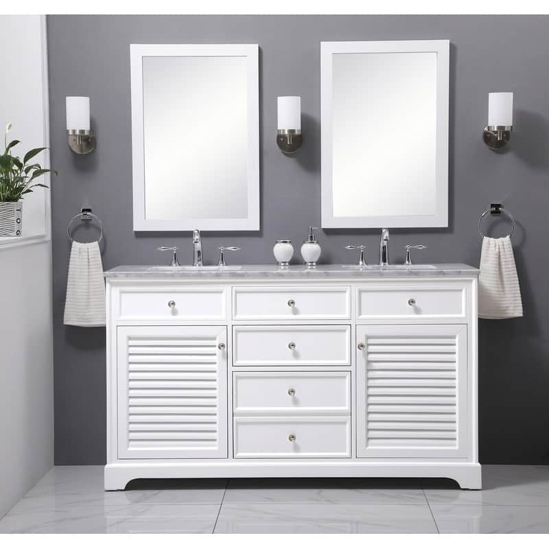 Contemporary 60" Double Bathroom Vanity Set