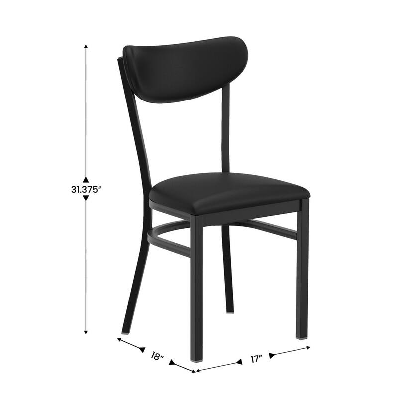 2PK Commercial Metal Dining Chairs with Boomerang Back