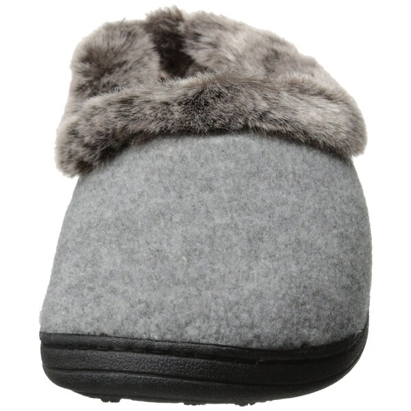 acorn faux chinchilla collar slipper