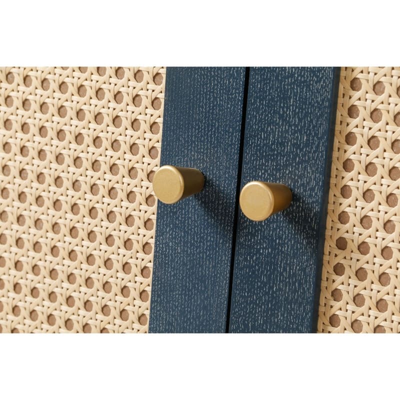 Handcrafted Premium Grain Panels Rattan Cabinet with Adjustable Shelves
