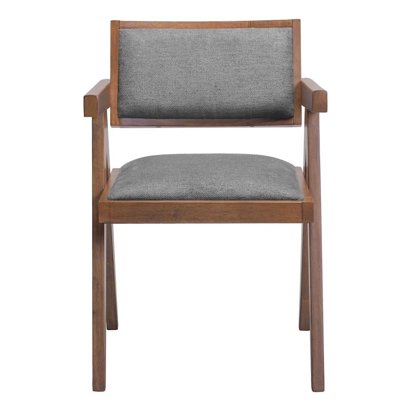 Delhi Dining Chair Gray & Walnut