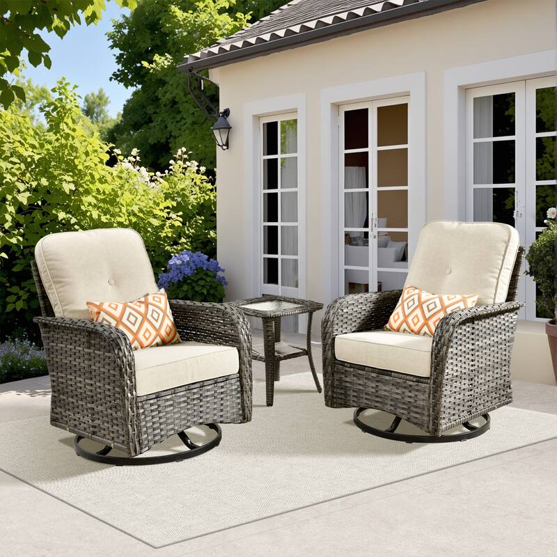 XIZZI 6-Piece Patio Furniture Conversation Set with Swivel Chairs