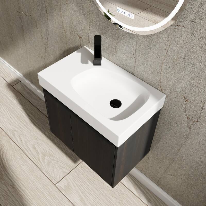 BNK 16"/20"/24"/30"/36" Single Sink Bathroom Vanity with Soft Close Door and Shelf
