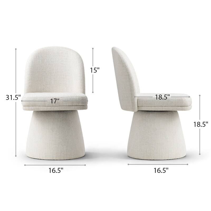 Upholstered Swivel Dining Chair(Set of 4)