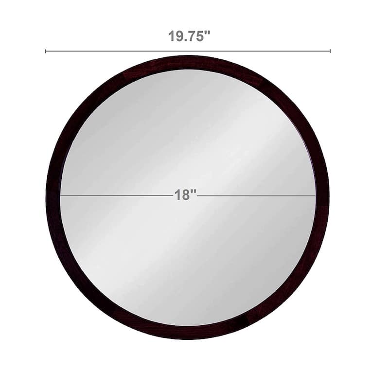 20" x 20" Circle Wall Mirror with Wooden Frame