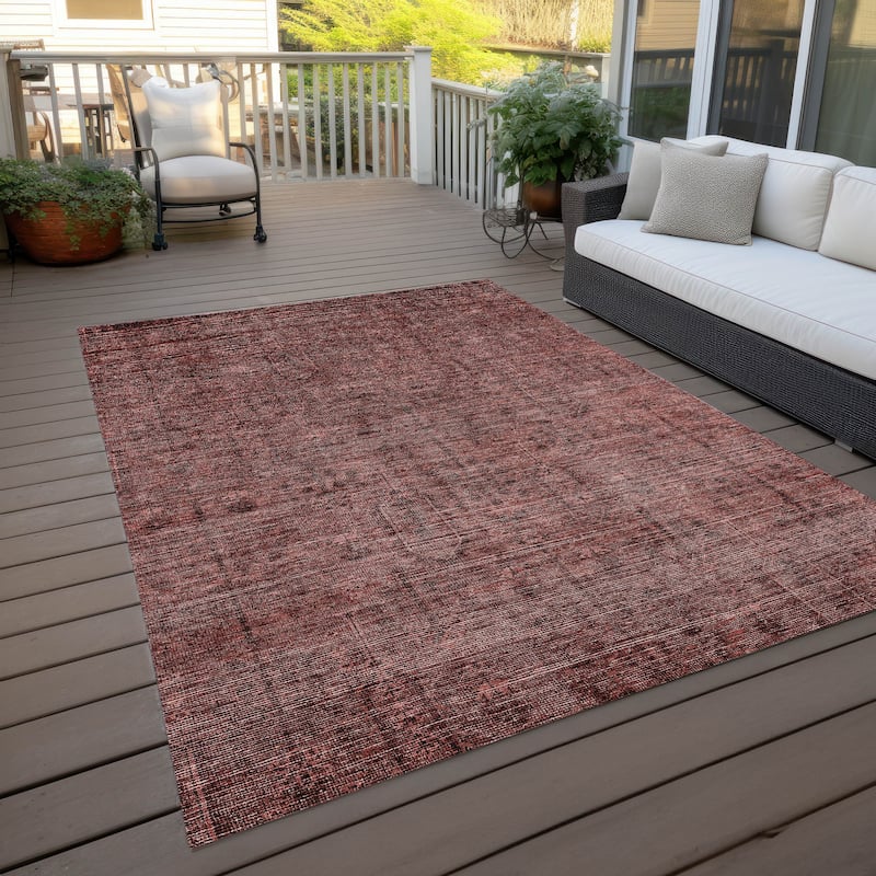 Machine Washable Indoor/ Outdoor Chantille Traditional Distressed Rug