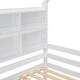 preview thumbnail 15 of 38, Twin Over Twin Low Bunk Bed with House Semi-enclosed Roof and Guardrails