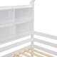 preview thumbnail 9 of 7, Twin over Twin House Loft Bed with Guardrails,Roof,Shelves and Ladder for home