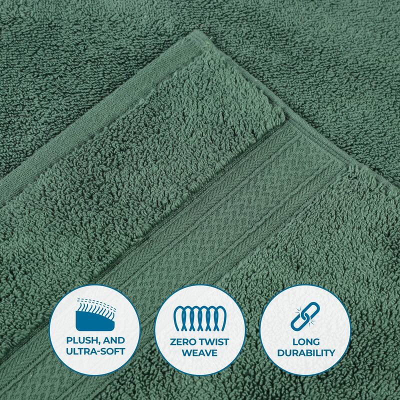 Superior Chevron Zero Twist Solid and Jacquard Cotton Bath Sheet Set of 2