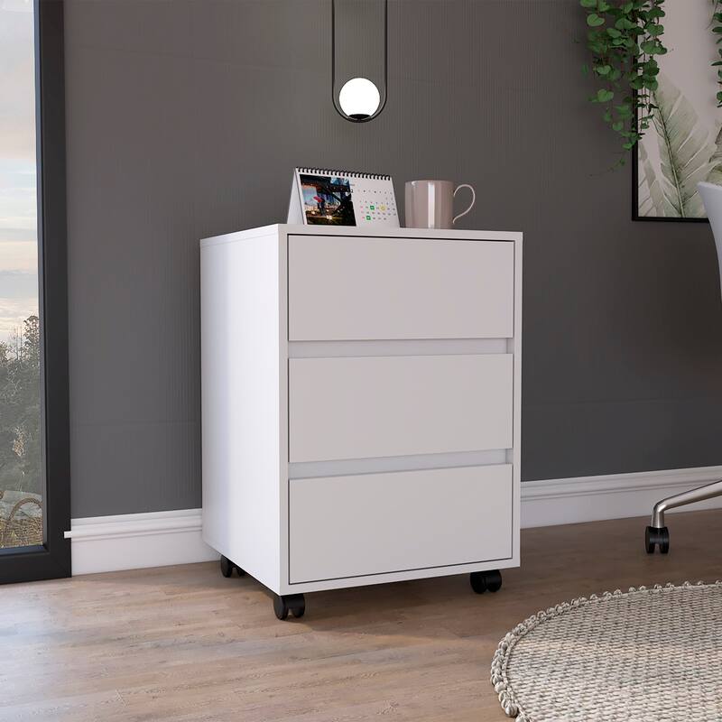 Artemisa 3 Drawer Filing Cabinet, Four Casters, Superior Top