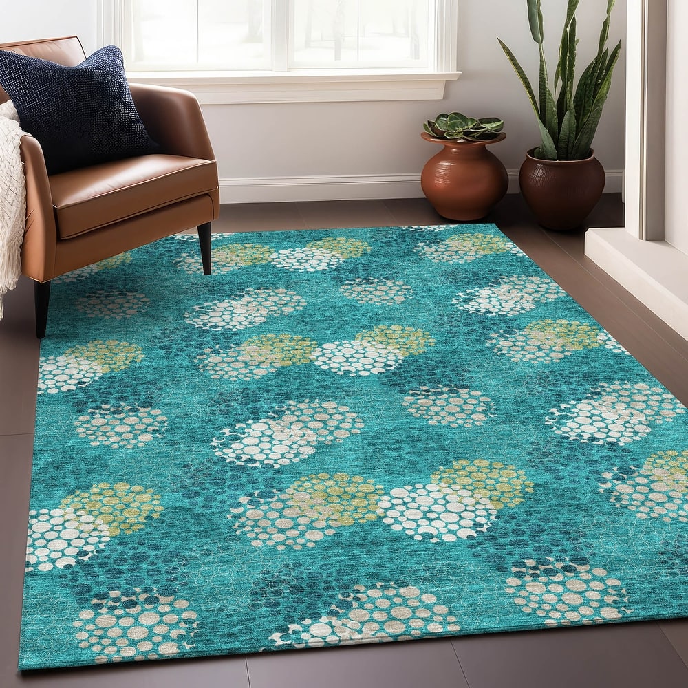 Premium Washable Super Soft Contemporary Clusters Mayfield Rug