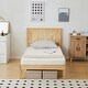 preview thumbnail 32 of 45, Twin Size Solid Wood Platform Bed Frame With Headboard White
