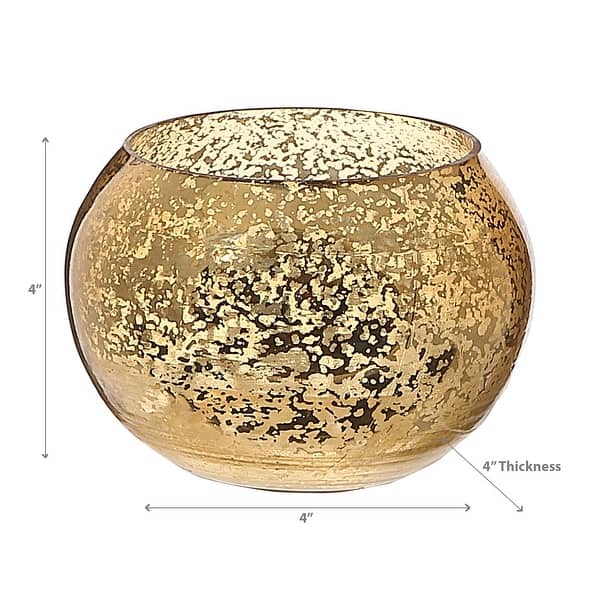 Mercury Curved Tealight Holder Gold - Set of 2