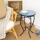 preview thumbnail 6 of 68, Indoor/Outdoor Turkish Mosaic Tile Side Table and Plant Stand Blue Mandala