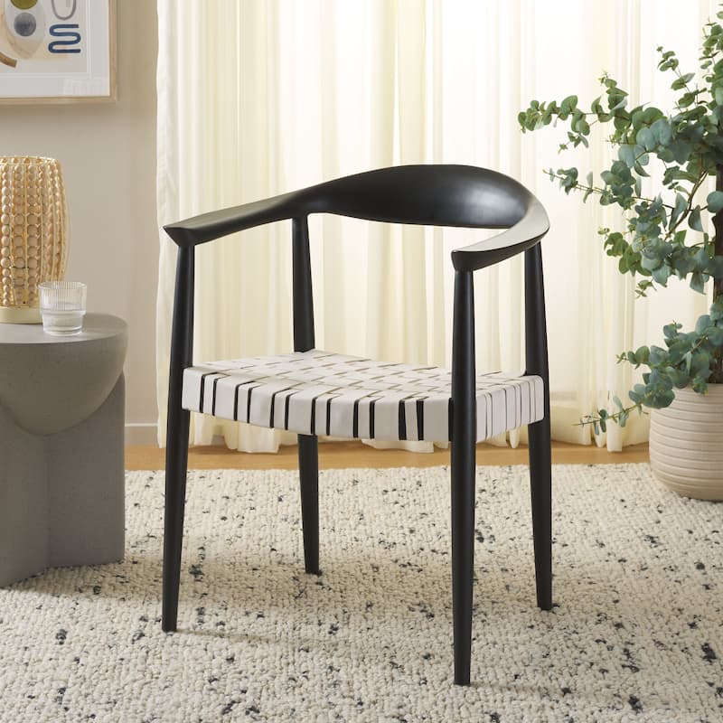 SAFAVIEH Baden Woven Solid Wood Arm Chair (Fully Assembled) - 25"W x 22"D x 31"H