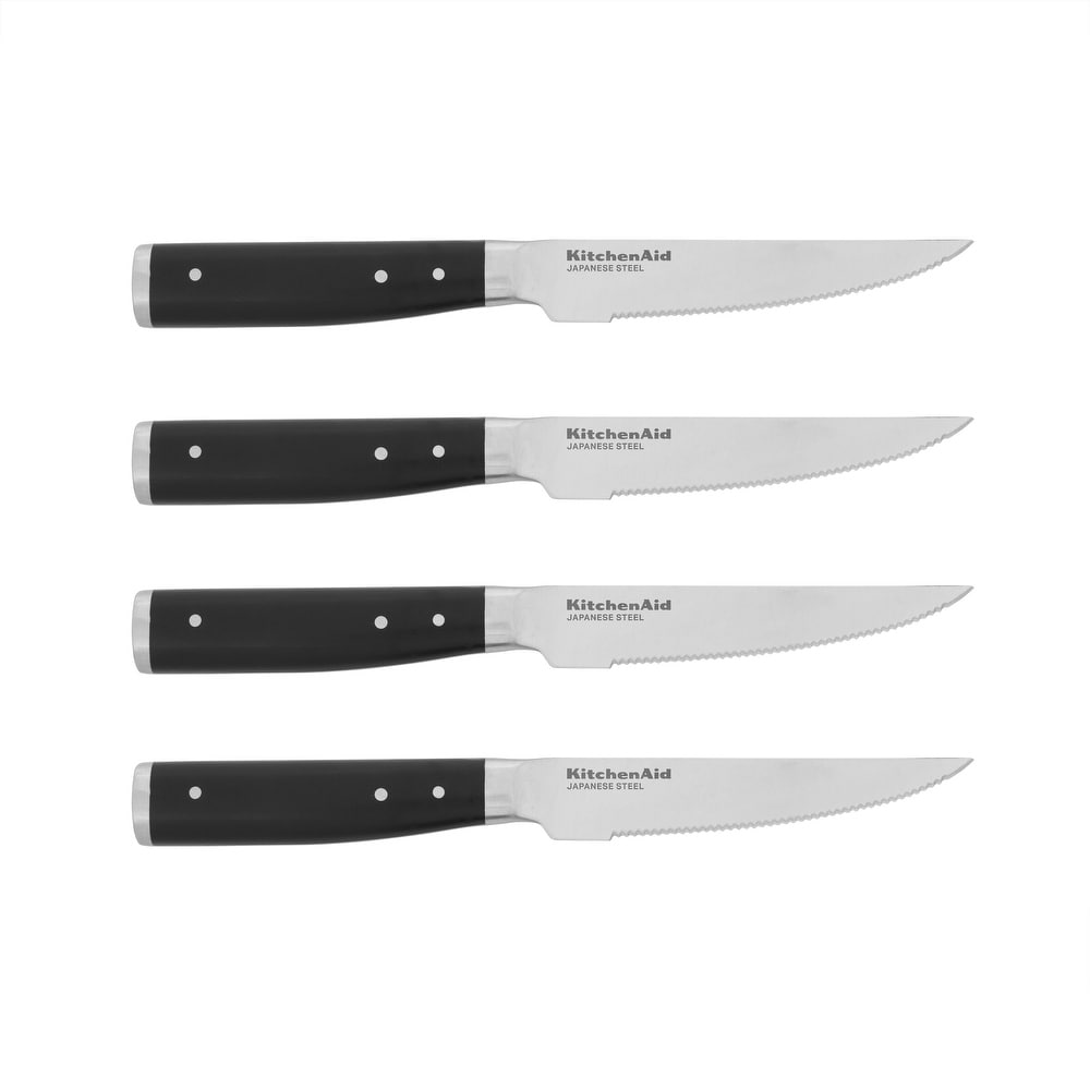 KitchenAid Gourmet 14-Piece Forged Triple Rivet Knife Block Set, Natural, Black