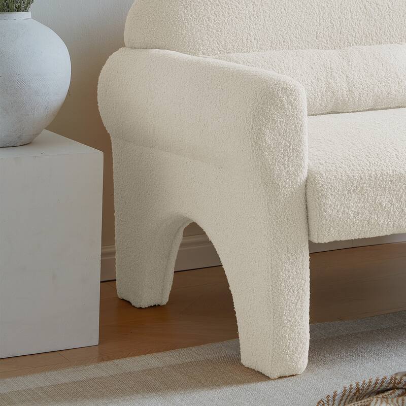 Teddy Fabric Accent Chair with Lumbar Pillow