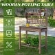 preview thumbnail 19 of 21, Outsunny 39'' x 18'' x 55'' Wood Garden Potting Work Table with Hidden Storage, Sink Basin, & Below Clapboard