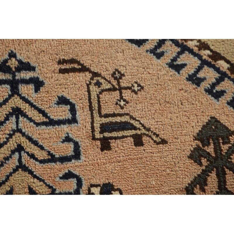 Tribal Ardebil Persian Vintage Area Rug Handmade Wool Carpet - 6'7" x 10'3"