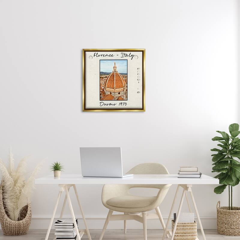 Stupell Florence Italy Travel View Framed Floater Canvas Wall Art Design By Val Rhodes