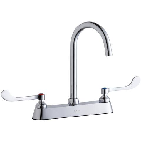 Elkay 1.5 GPM Deck Mounted Double Wrist Blade Handle Utility Faucet - Chrome