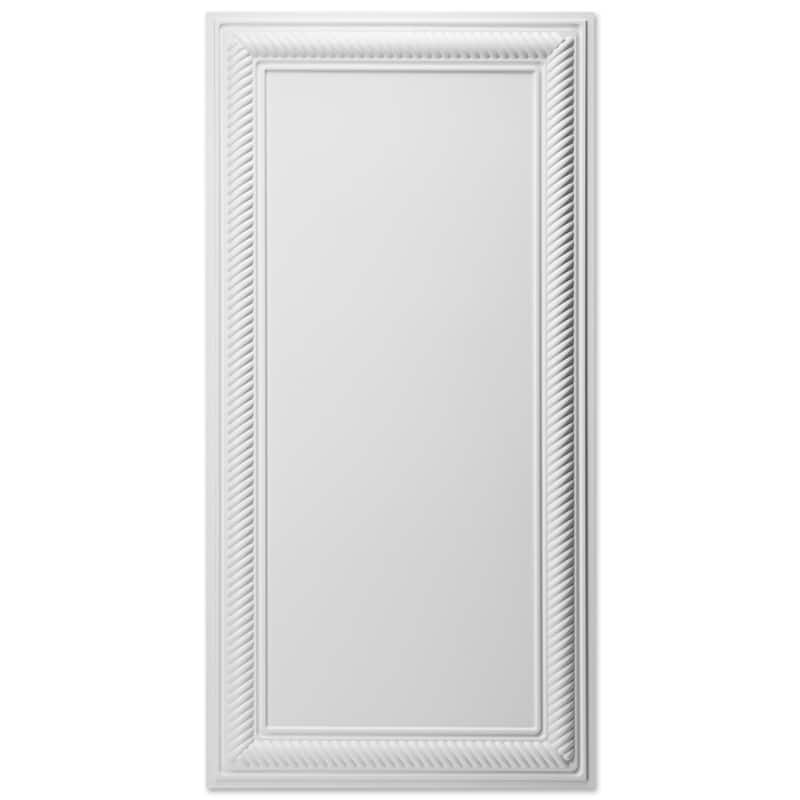 Art3d 24"x48" 3D PVC Wall & Ceiling Panels, Set of 12, Covers 96 Sq.Ft - White