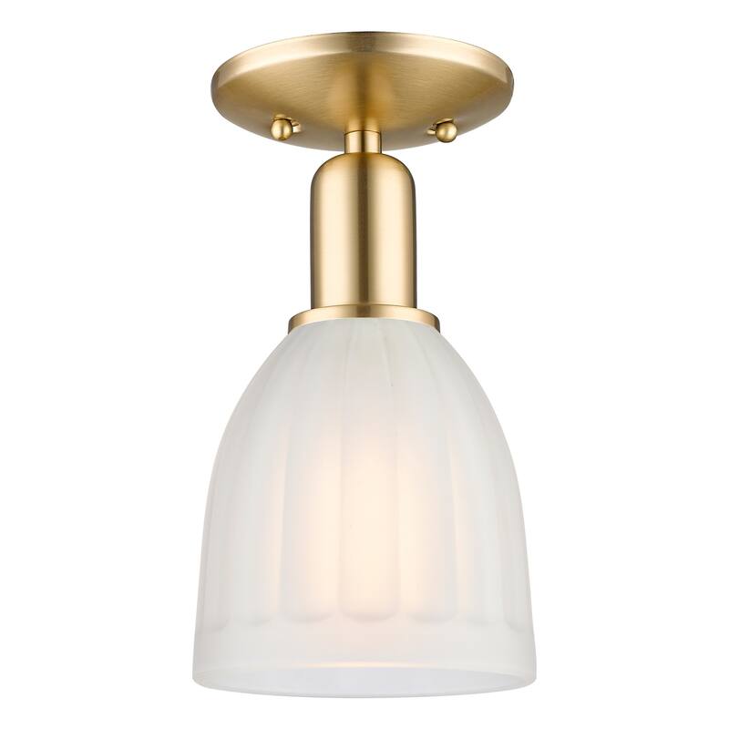 Innovations Lighting 716-1C-11-6 Brookfield Semi-Flush Brookfield 6" - Champagne Bronze / White