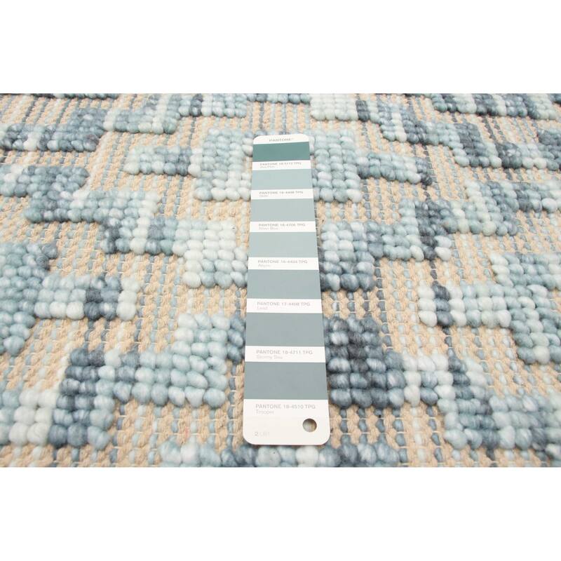 ECARPETGALLERY Braid weave Sienna Teal Wool Rug - 5'0 x 8'0