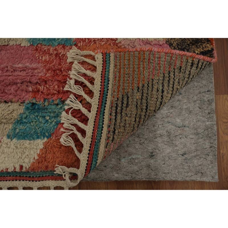 Hand Knotted Oriental 100% Wool Carpet Modern Geometric Multi-Colored Moroccan Area Rug - 12' 11'' X 8' 9''