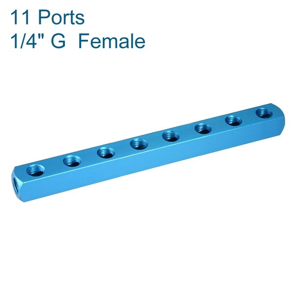 G 1/4" 5 Ports 2 Ways Quick Connect Air Hose Aluminum Vacuum Manifold Block 