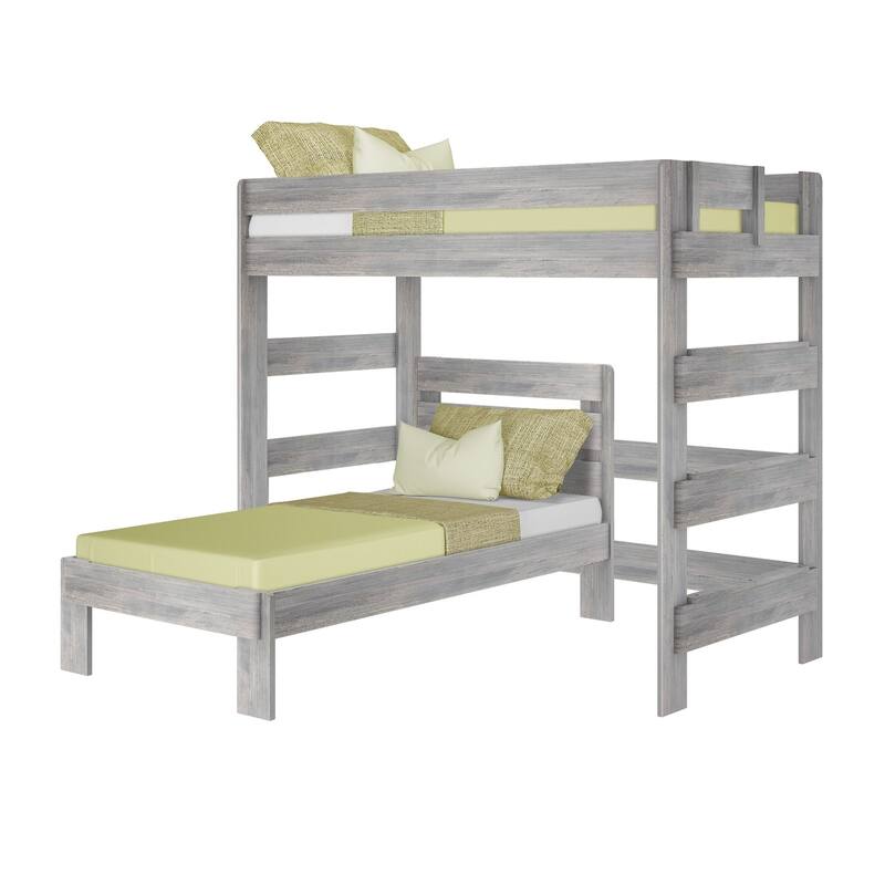 Max and Lily Farmhouse Twin over Twin L-Shaped Bunk Bed
