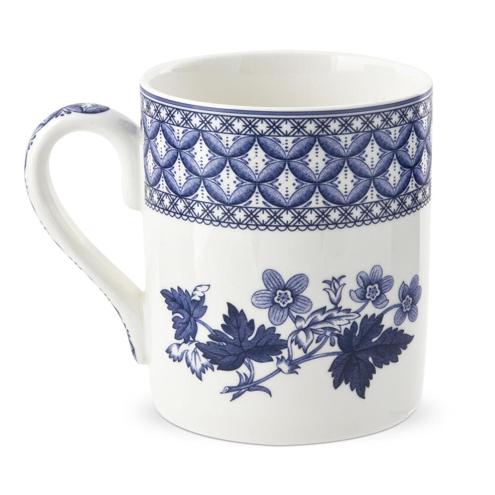 Floral Pattern by Dobrush Belarus 300 ml ea Blue Crocus Porcelain Mug SET OF 2 