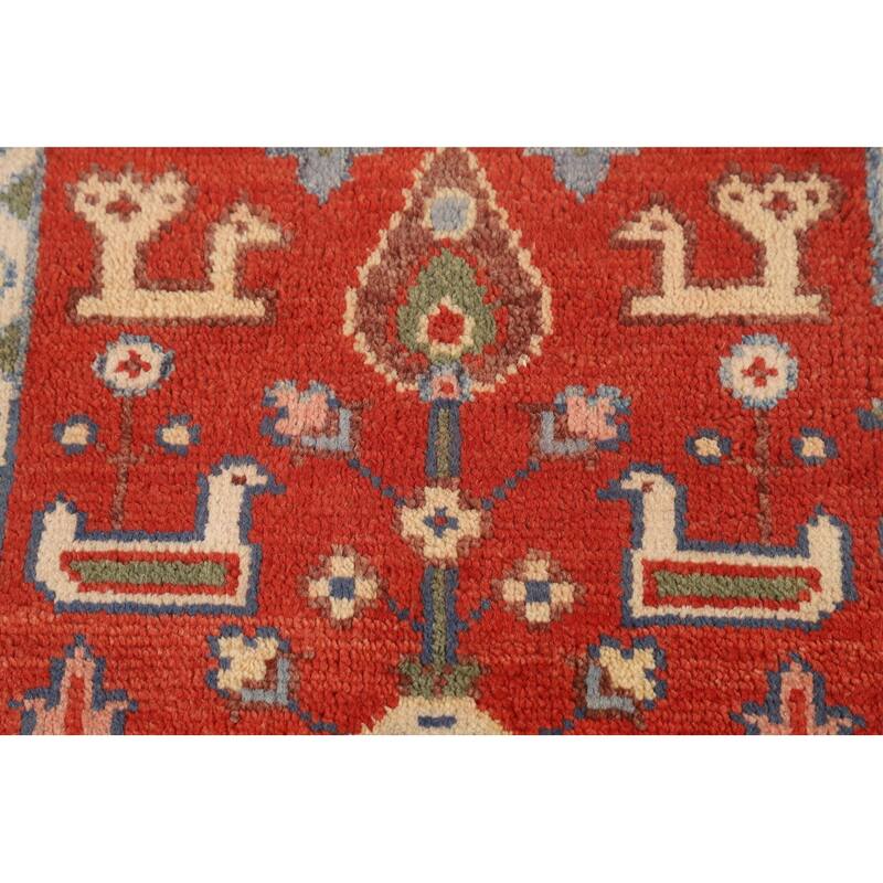 Tribal Geometric Ziegler Area Rug Hand-Knotted Oriental Wool Carpet - 7'10"x 9'8"