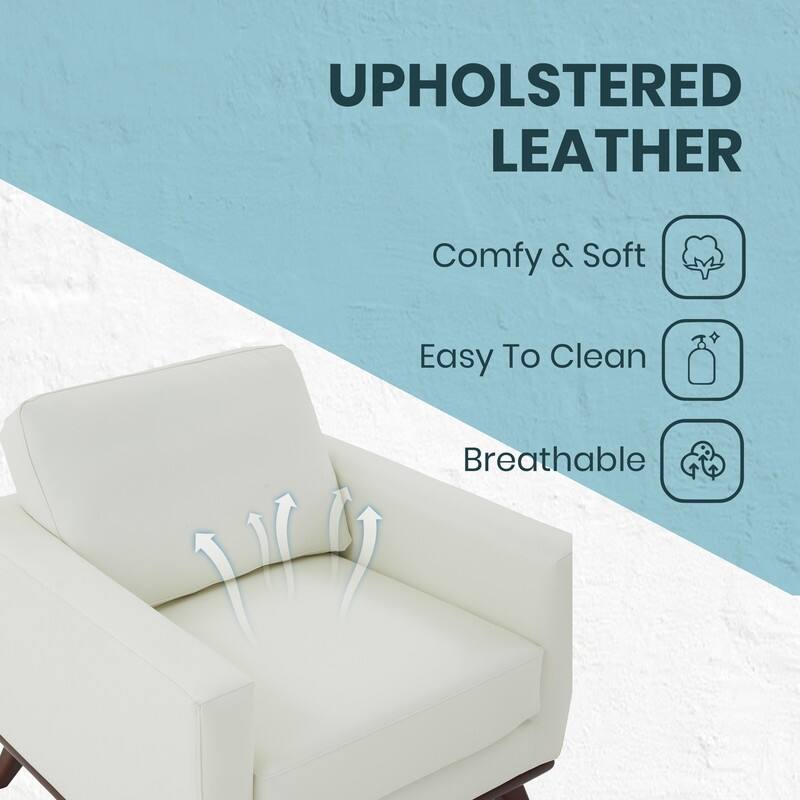Chester Modern Sofa Leather Or Mesh Accent Side Armchair with Birch Wood Frame Couch for Living Room Bedroom Lounge - 33.46