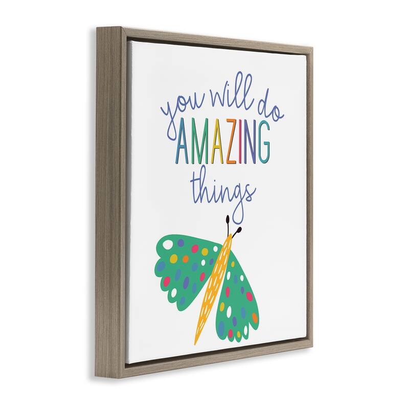 Stupell Inspiring Do Amazing Things Framed Floater Canvas Wall Art Design By Kim Allen