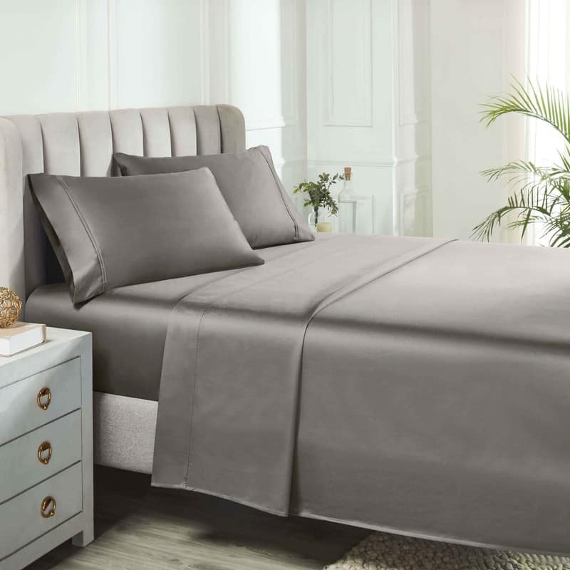 Blue Nile Mills Egyptian Cotton 800 Thread Count Deep Pocket Sheet Set - Queen - Grey