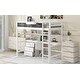 preview thumbnail 19 of 28, Wood Twin Size Loft Bed with Desk, Blackboard, Storage Box, Shelf & 3 Drawers, Safe Design with Guardrails, Grey