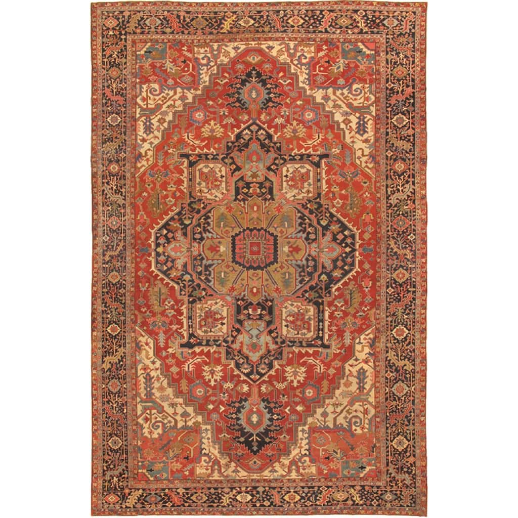 Pasargad Home Antique Serapi Collection Hand-Knotted Lamb's Wool Area Rug-12' 7" X 19' 7" - 12' 7" X 19' 7"