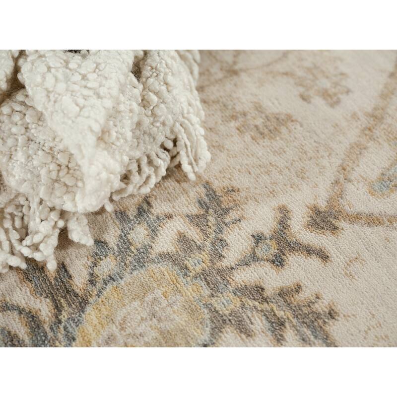 Artisan Handmade Wool/Nylon in Ivory Area Rug