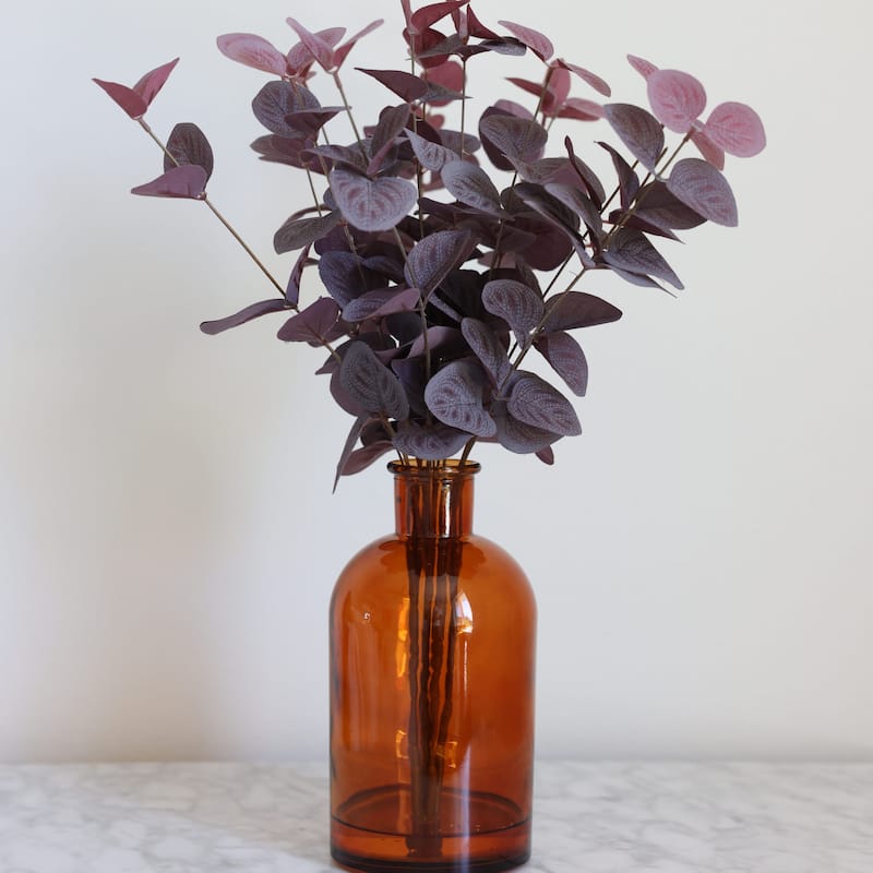 16.5"H Fall Floral Arrangement in Glass Vase