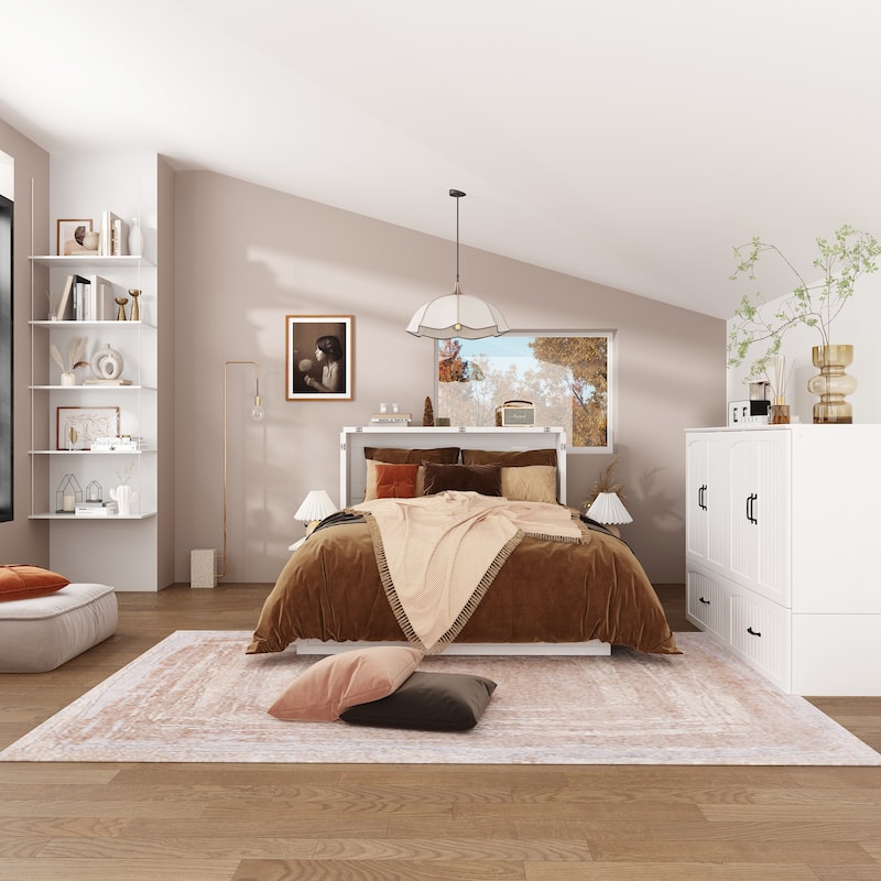Multifunctional Murphy Bed Cabinet for Small Spaces, Storage & Comfort