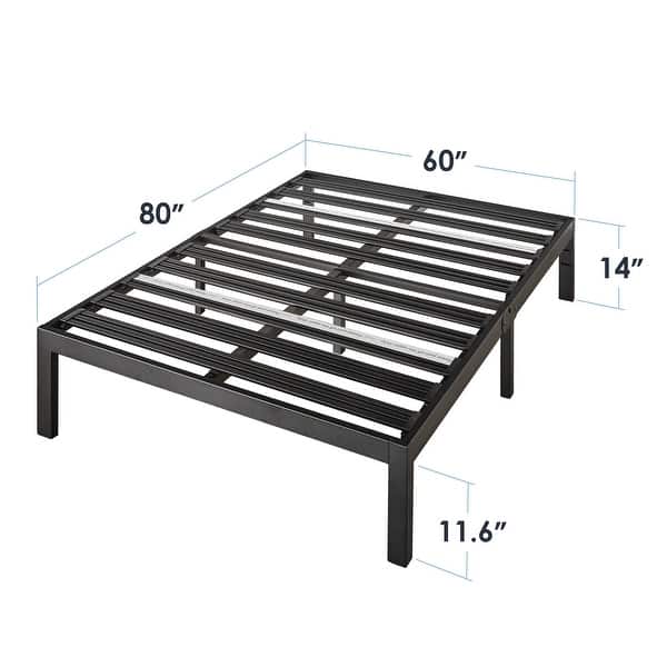 dimension image slide 3 of 6, Titan C Heavy Duty Steel Platform Bed By Crown Comfort