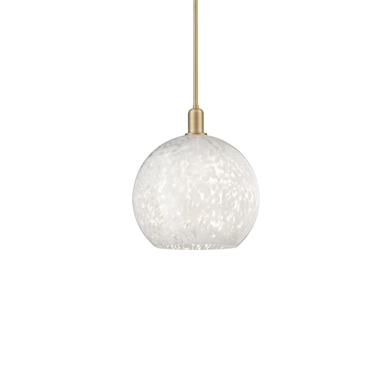 Innovations Lighting 716-1S-18-14 White Mouchette Pendant White - Brushed Brass / White Mouchette
