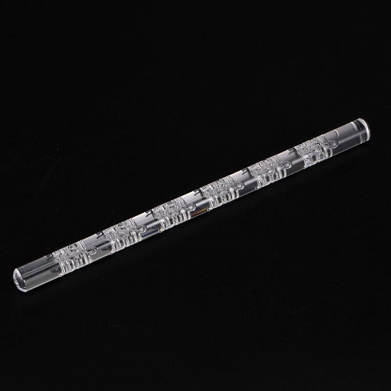 Acrylic Embossed Rolling Pin 16cm x 1cm Small Musical Note Pattern - Transparent